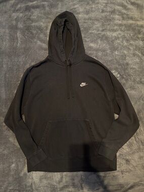 Nike Black Hoodie with White Swoosh Tag